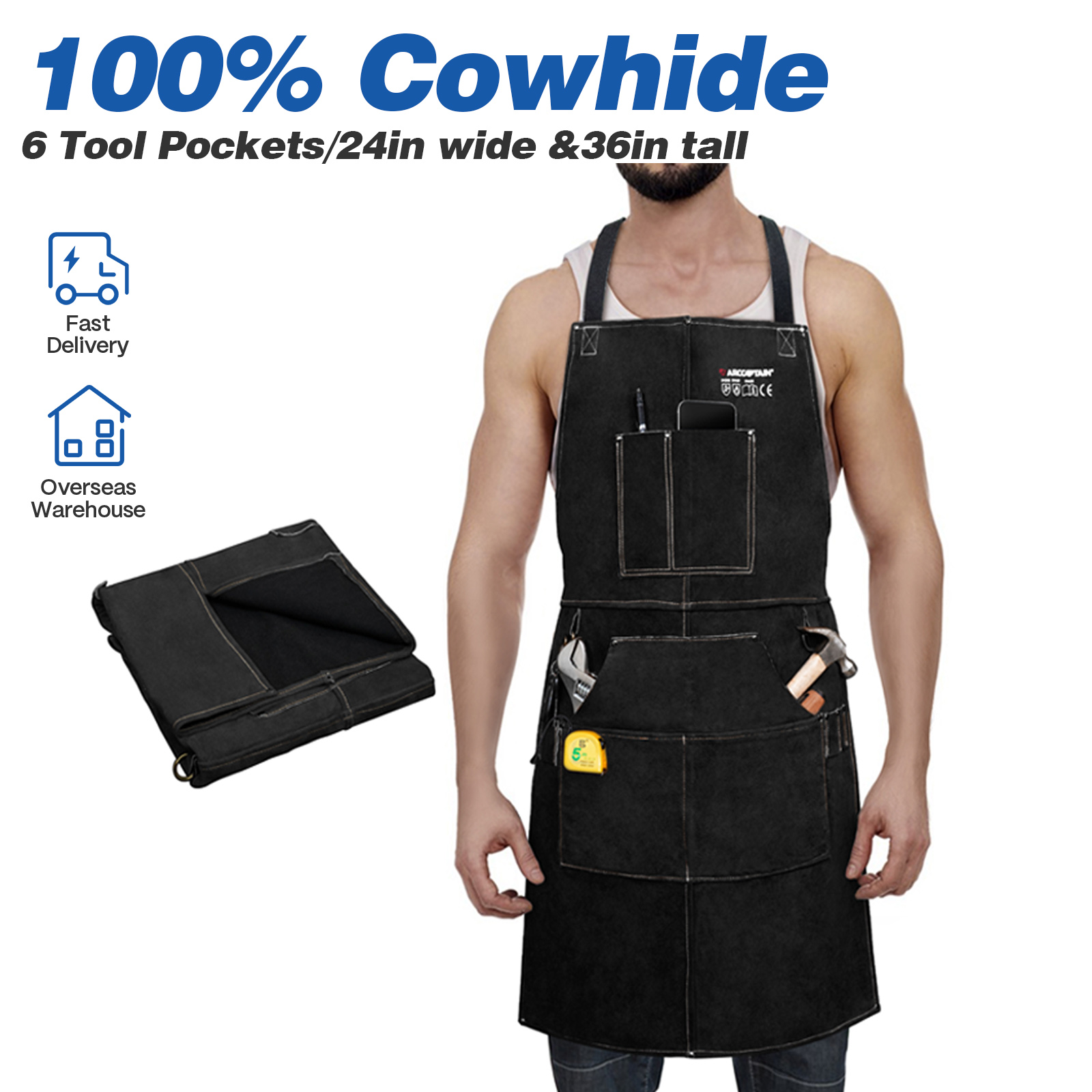 Leatherwork Projects - ARCCAPTAIN кожаный сварочный рабочий фартук, термоогнестойкий