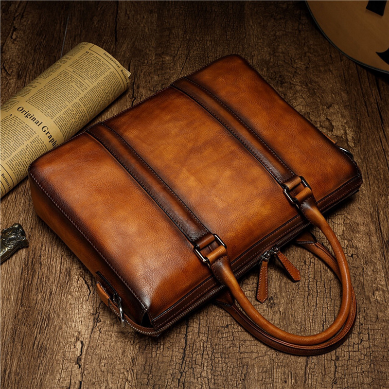 Деловой портфель YETTIES из на – обзор и цена Leather Work Bag Men