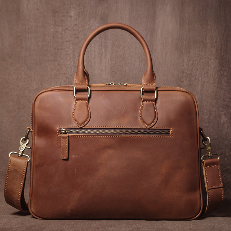 Мужской портфель GURO Crazy Ho – обзор и цена Leather Work Bag Men